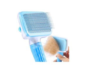 Eine Bürste für Hundefell, welche eine leichte Abnahme der Haare gestattet.