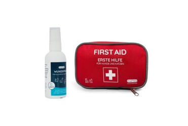 Ein Erste-Hilfe Set für Hunde.